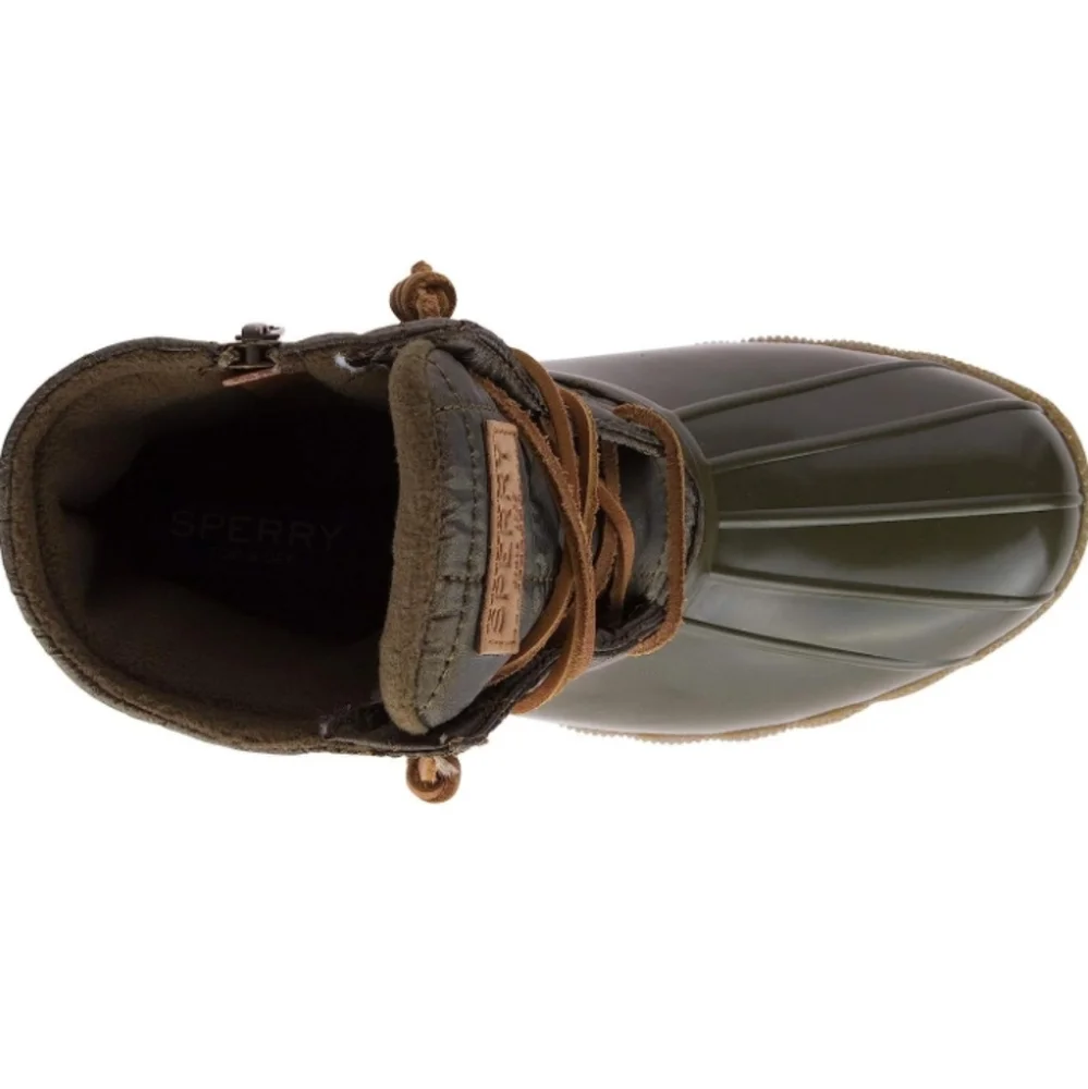 New Sperry Saltwater Shiny Quilted Duck  Boot